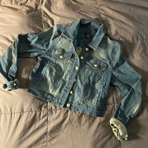 BEBE crop denim jacket